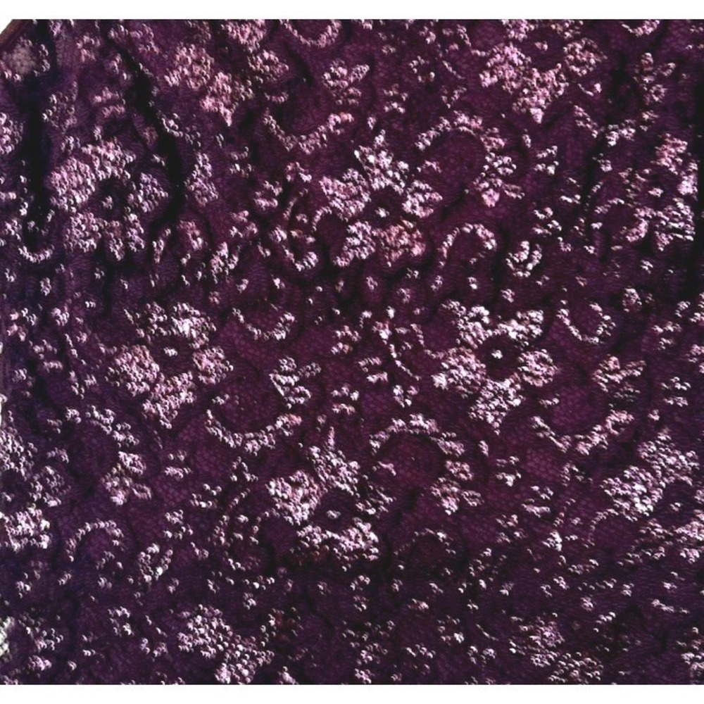 Vtg Cache Purple Square Neck Top Sheer Lace Overlay Size Medium Fairy Whimsigoth - Picture 4 of 8